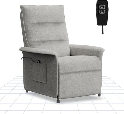 Elektromos TV-fotel Állítható Háttámlával – Sötétszürke Kényelmi fotel kartámasszal, szövetkárpittal, dönthető háttámlával 105° és 155° között